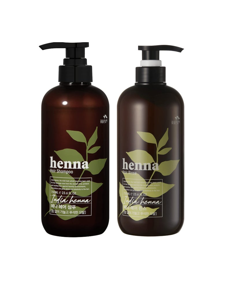 COSMOCOS Henna Hair Shampoo 700ml + Rinse 700ml - Strengthening, Nourishing, Repairing - Hair Care - Shampoo and Conditioner - Image 1